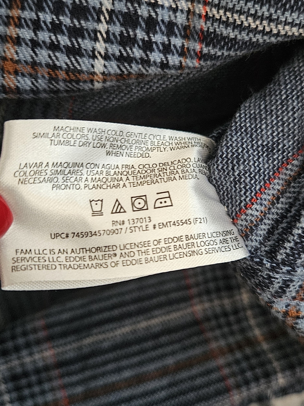 Eddie Bauer Blue Plaid Button-Up Shirt - Picture 7 of 8